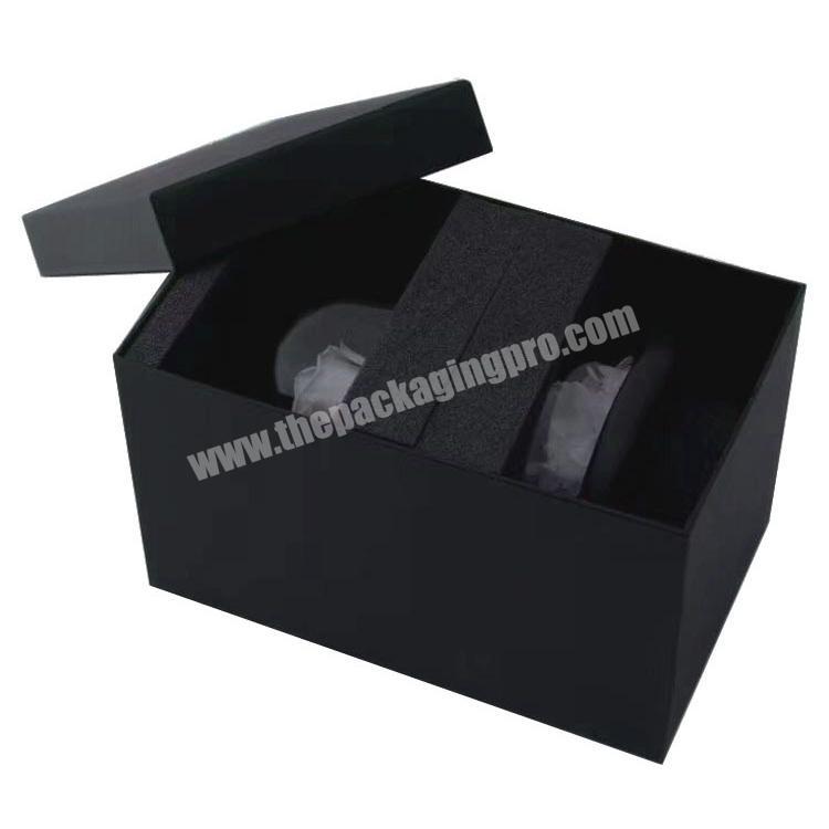 black paperboard high quality logo custom printing candle packaging paper box for gift