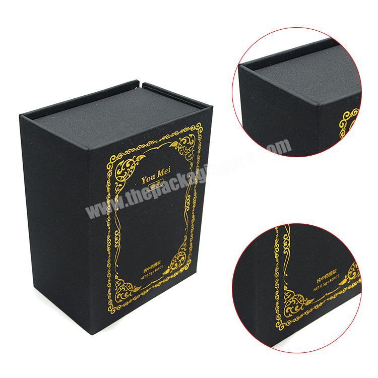 book style packaging box high quality black magnetic cardboard box