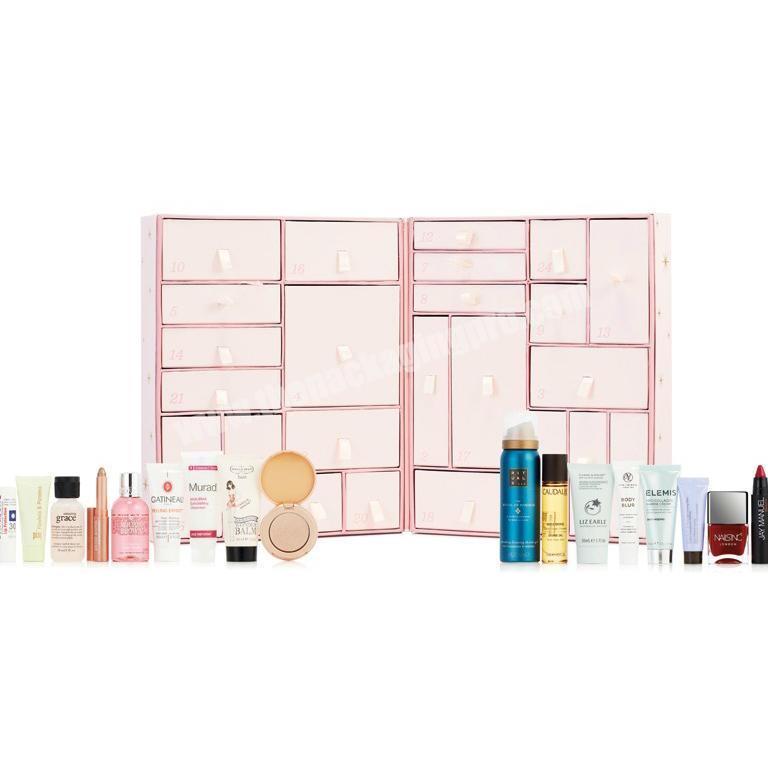 calendario de regalos de maquillaje  cardboard makeup gift calendar  box cosmetic advent calendar box