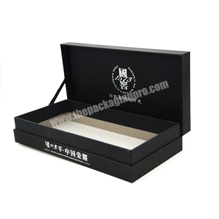 china rectangle hard elegant cardboard packaging box custom black gift box for packing