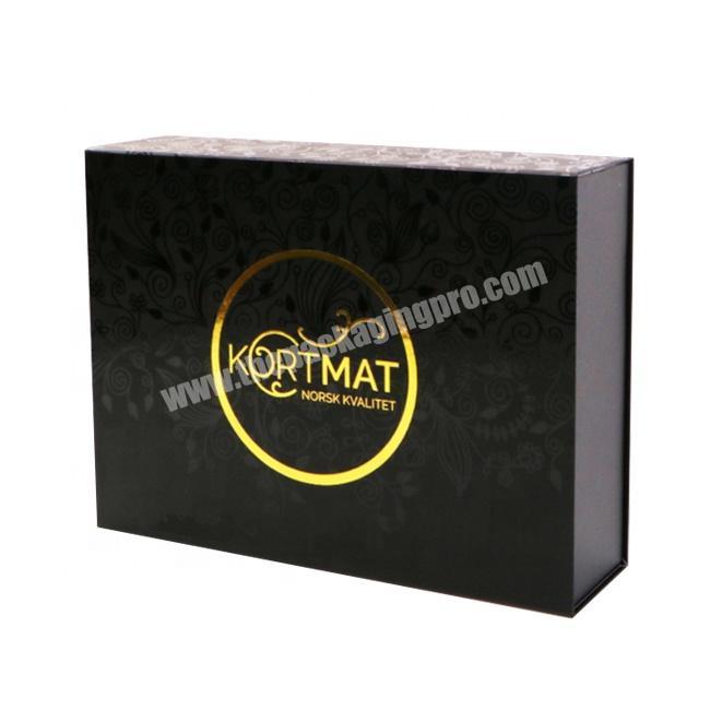 custom high end gold foil stamping matte black paper make up gift cosmetic packaging boxes