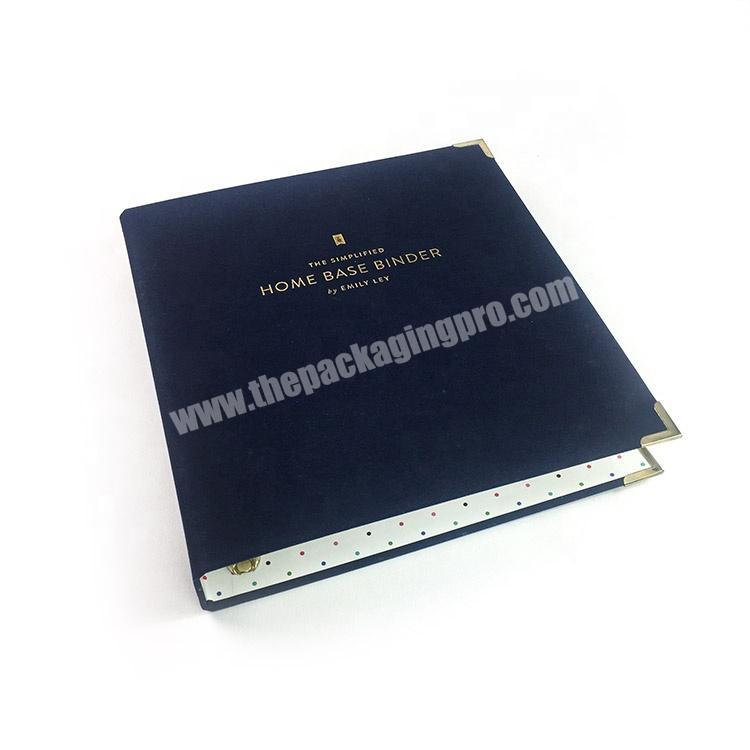 custom high quality simple presentation bookcloth linen fabric ring binders