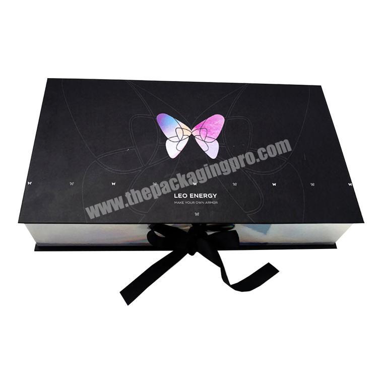 custom jewelry gift paper cardboard handmade craft packaging magnetic closure luxury black matte box