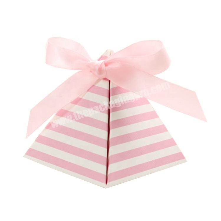 custom logo food grade premium luxury rigid cardboard paper packaging gift candy chocolate pyramid box