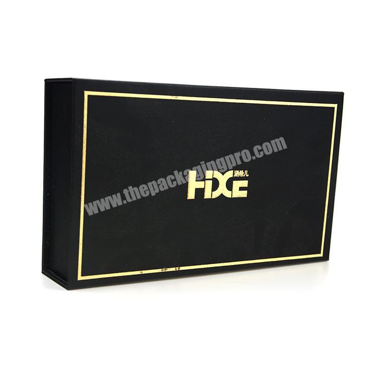custom logo luxury cardboard box magnetic black gift box