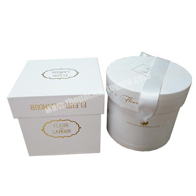custom logo print cylinder paper cardboard packaging wholesale round flower hat box