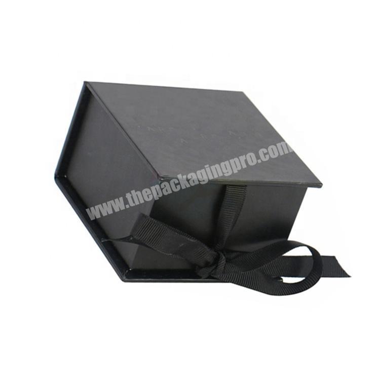custom logo storage paper cardboard magnetic closure gift boxes square packaging luxury black matte box