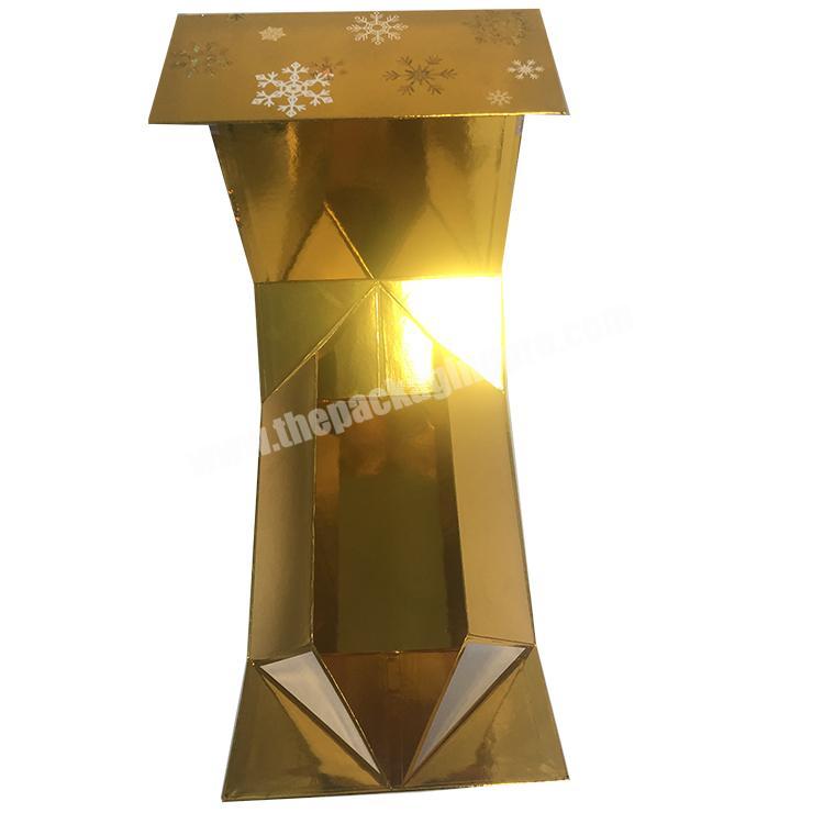 custom luxury gold cardboard magnetic folding box for skin care products
