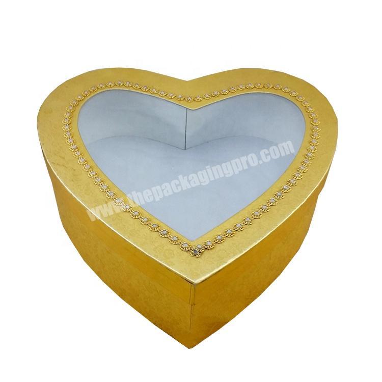 custom luxury gold shiny cardboard gift decoration empty heart shape chocolate packaging box