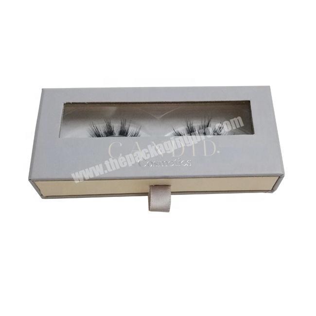custom luxury hot stamping empty false eyelash packaging box