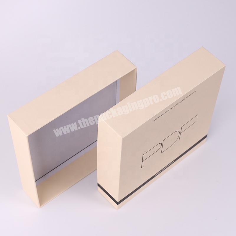 custom luxury rigid cardboard paper 2 piece packaging lid off and bottom wallet gift box