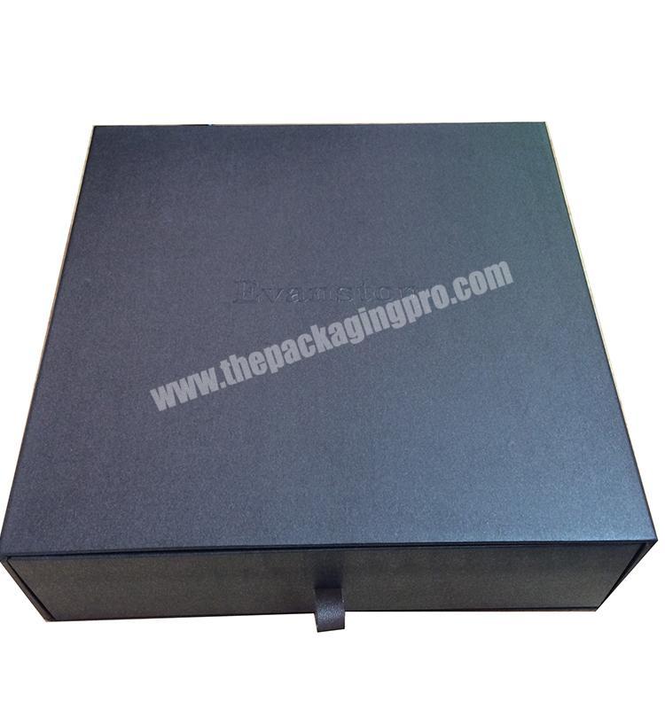 custom matte black cardboard jewelry box with uv coated glossy shiny logo