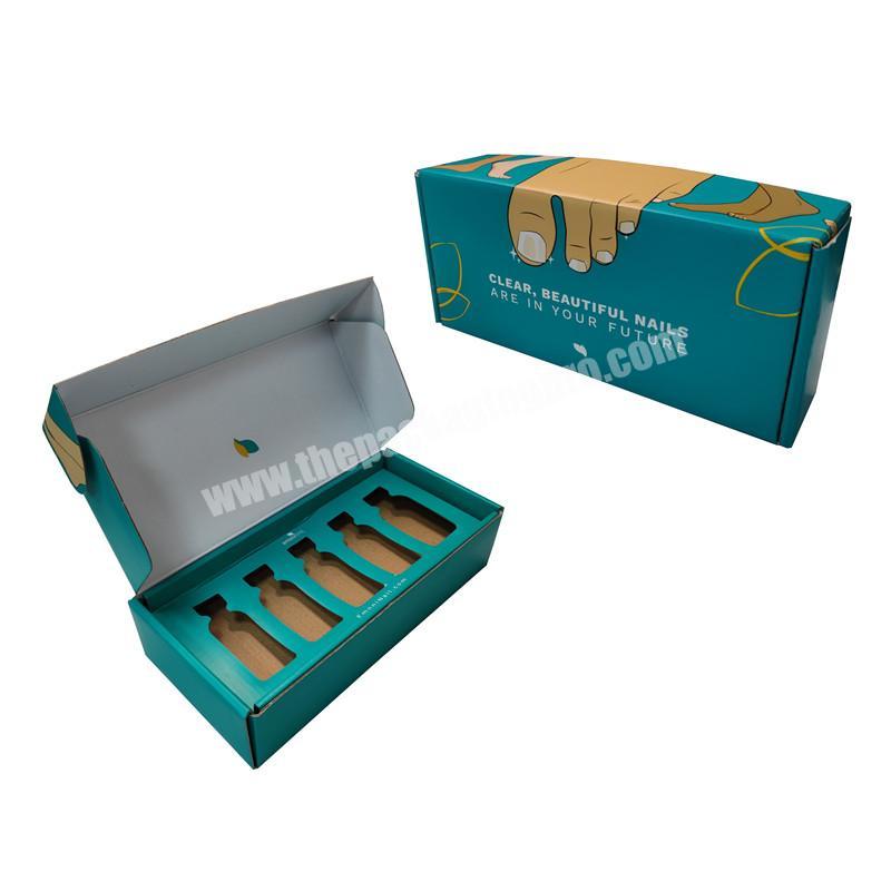 custom packaging foot nail polish oil paper box carton for nail polish oil gift set