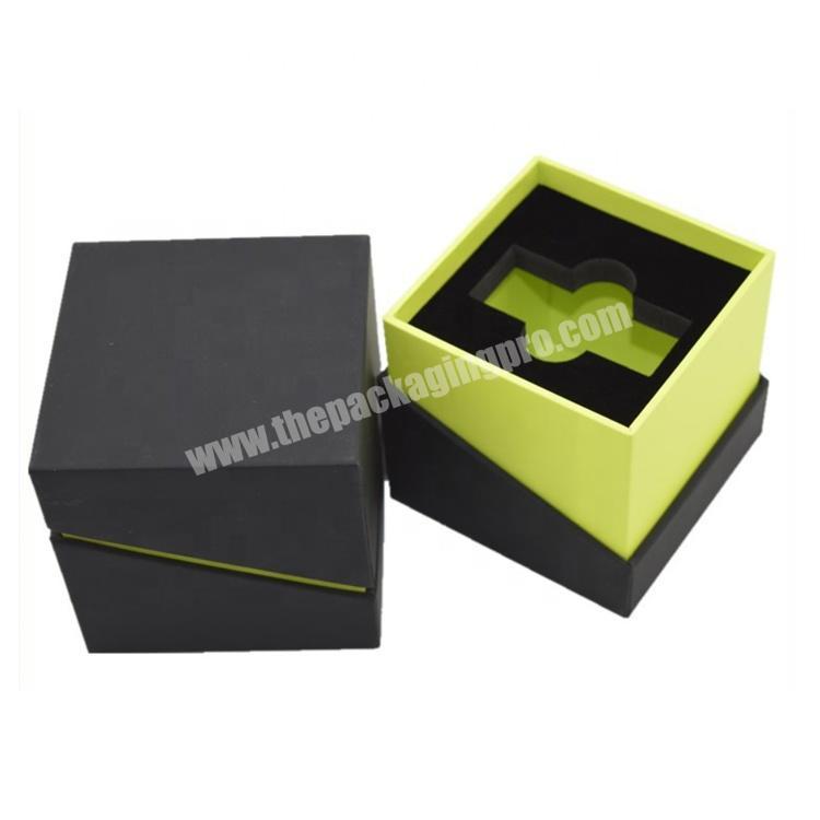 custom packaging luxury branded pocket black paper single watch boxes