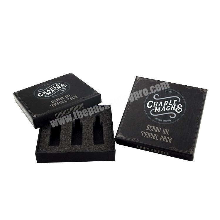 custom printed cardboard box bottle box packaging black square paper box for ampoule