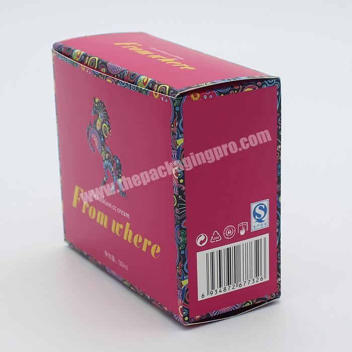 custom printed folding paper cosmetic box paper cosmetic gift box for cc cream