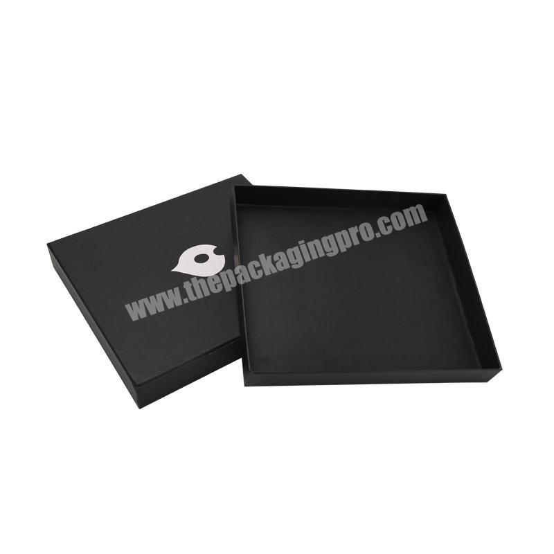 custom printed hard cardboard box black scarf gift box sliding paper packaging box