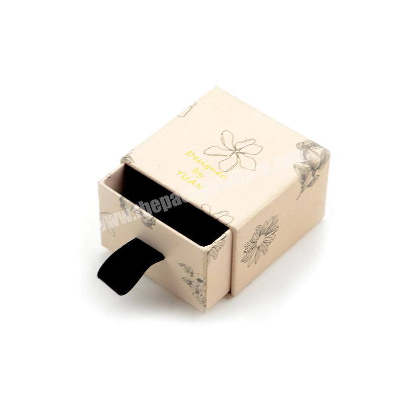 custom printed slide out box gold foil packaging box small paper gift box for earring