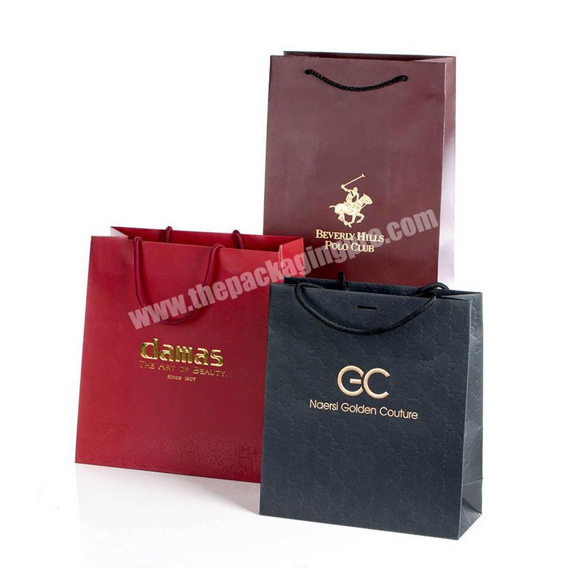 custom printing 3 layers foldable sustainable packaging paper bags with satin ribbon gift bag cheap white paper bags
