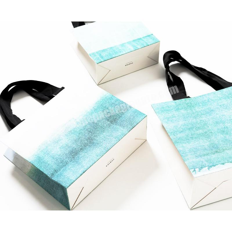 custom white xiamen personalized paper bag custom logo simple paper bags wide