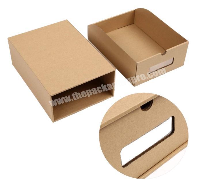 customize kraft drawer box slide open box folding kraft paper drawer shoe box