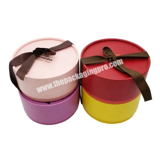customized luxury rigid paper round macaron box packaging