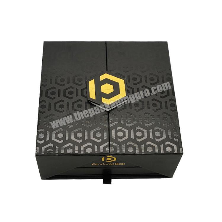 double door magnetic closure pu gift box packaging