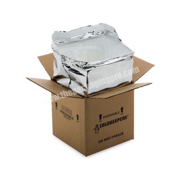 double wall thermal boxes foil liner insulated shipping boxes frozen packaging box