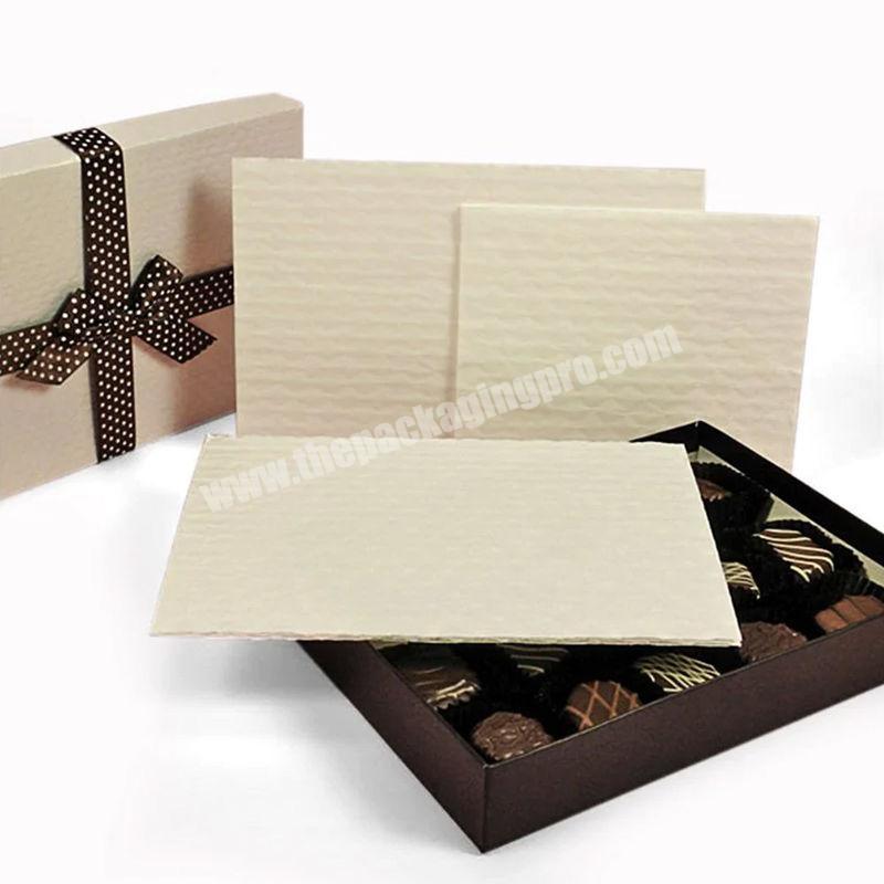eco friendly chocolate kraft box cardboard chocolate packaging premium big chocolate box with cushion pads