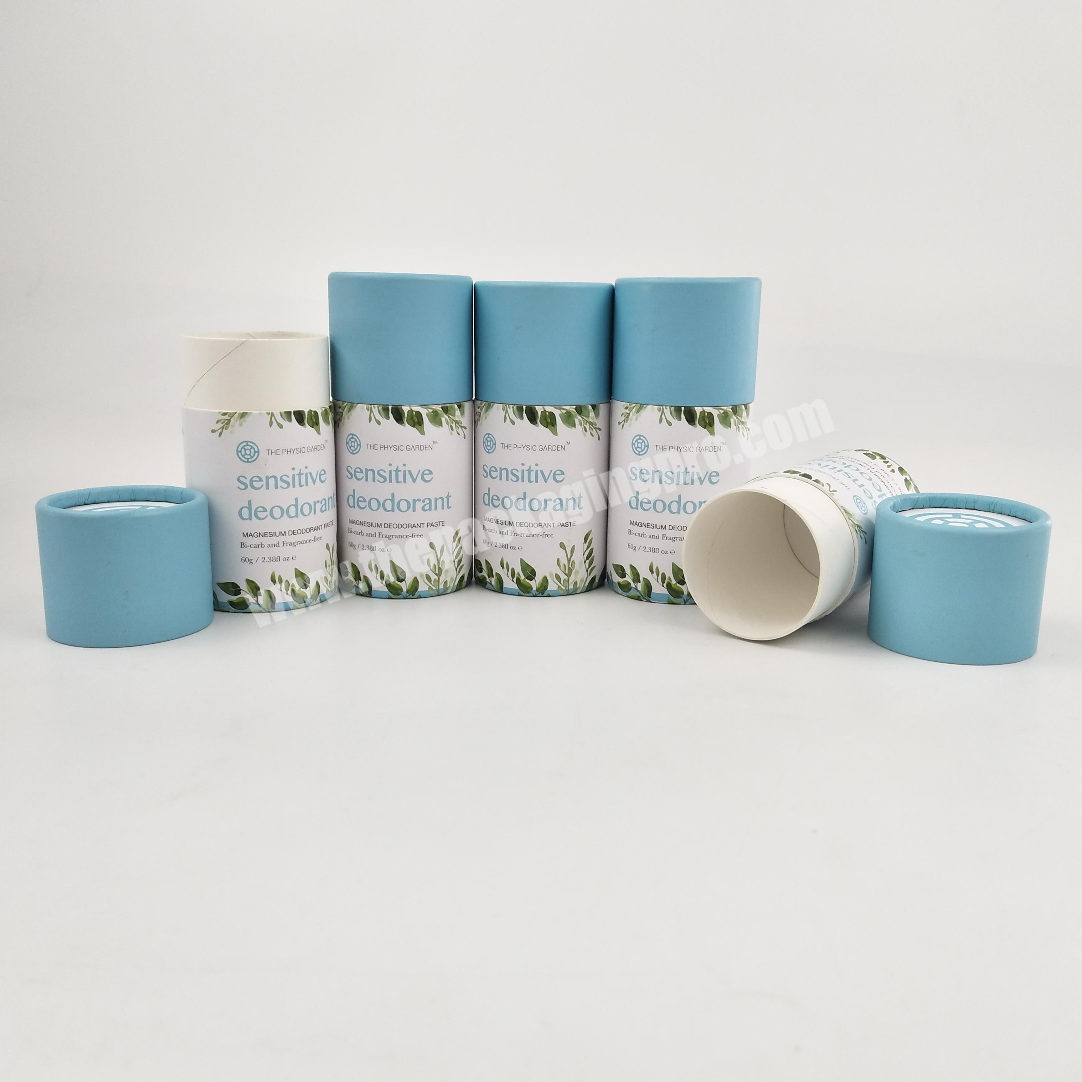 eco friendly custom design kraft paper cardboard lip balm tube deodorant container