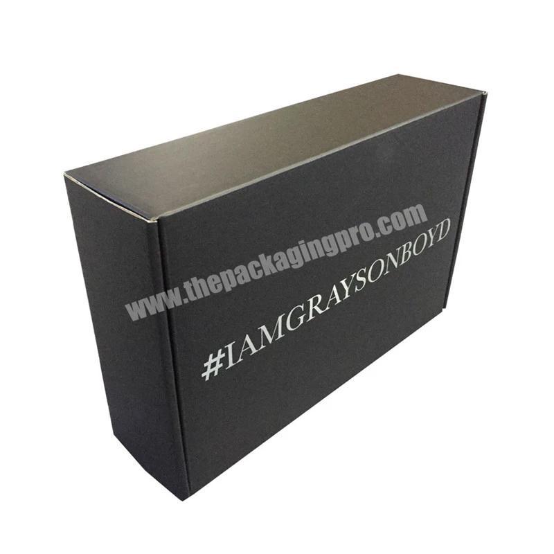 eco recycle matte black mailer packing custom shipping box package for clothing packaging with logo print