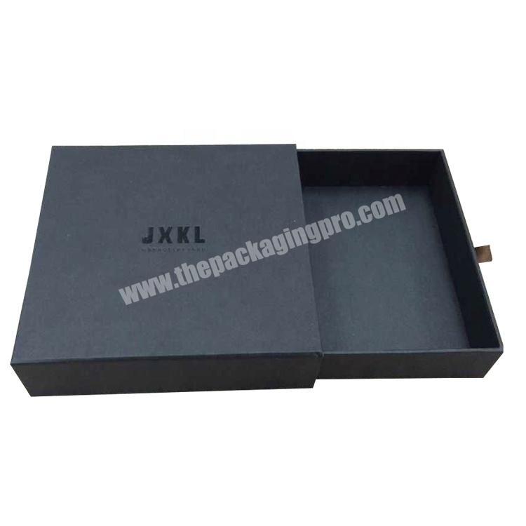 factory custom spot uv logo luxury gift black paper mens wallet leather belt packaging box