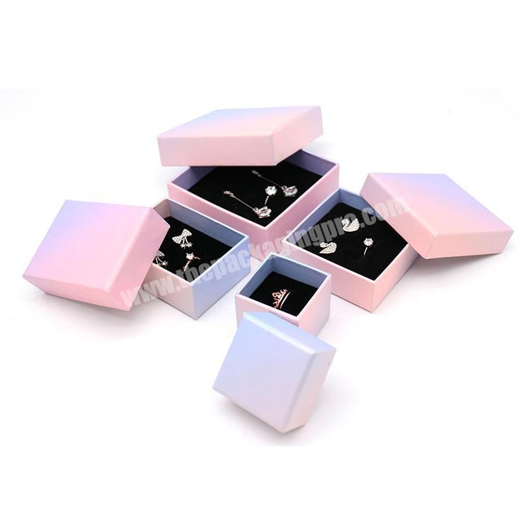 high quality pink jewelry cardboard gift box with black insert