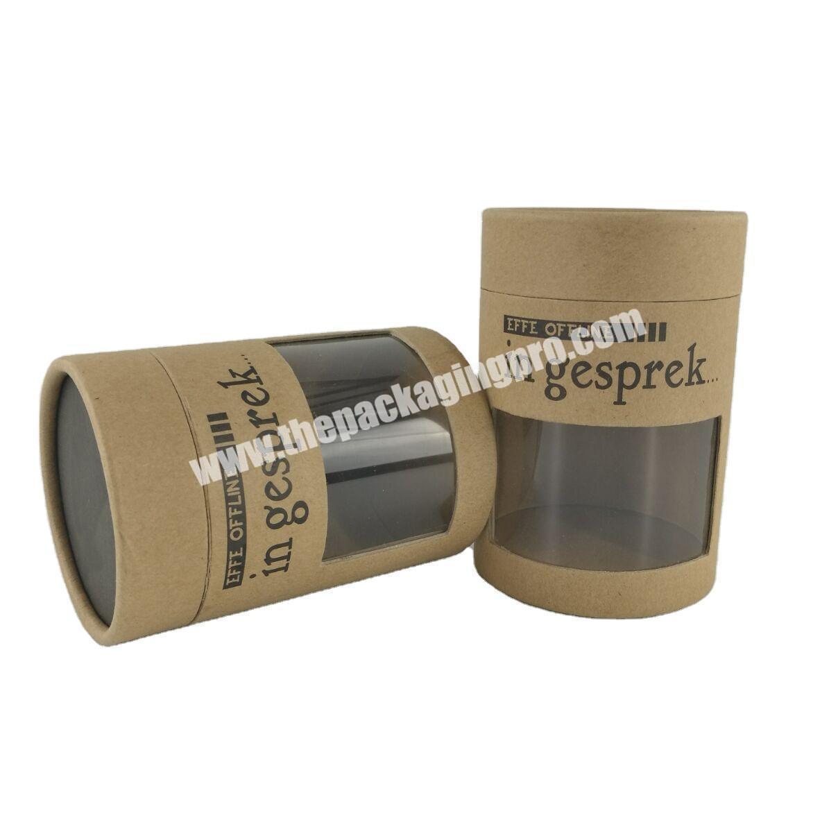 Custom Logo Biodegradable Kraft Round cylinder Paper Tube Compostable Underwear Tube Packaging