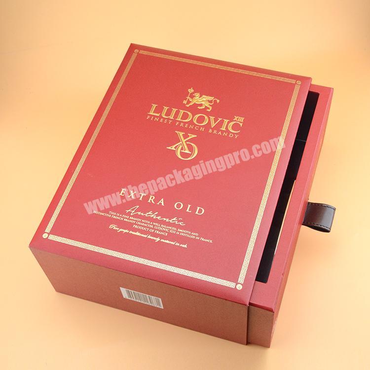 luxury cardboard sliding gift box cardboard wine box drawer box packaging