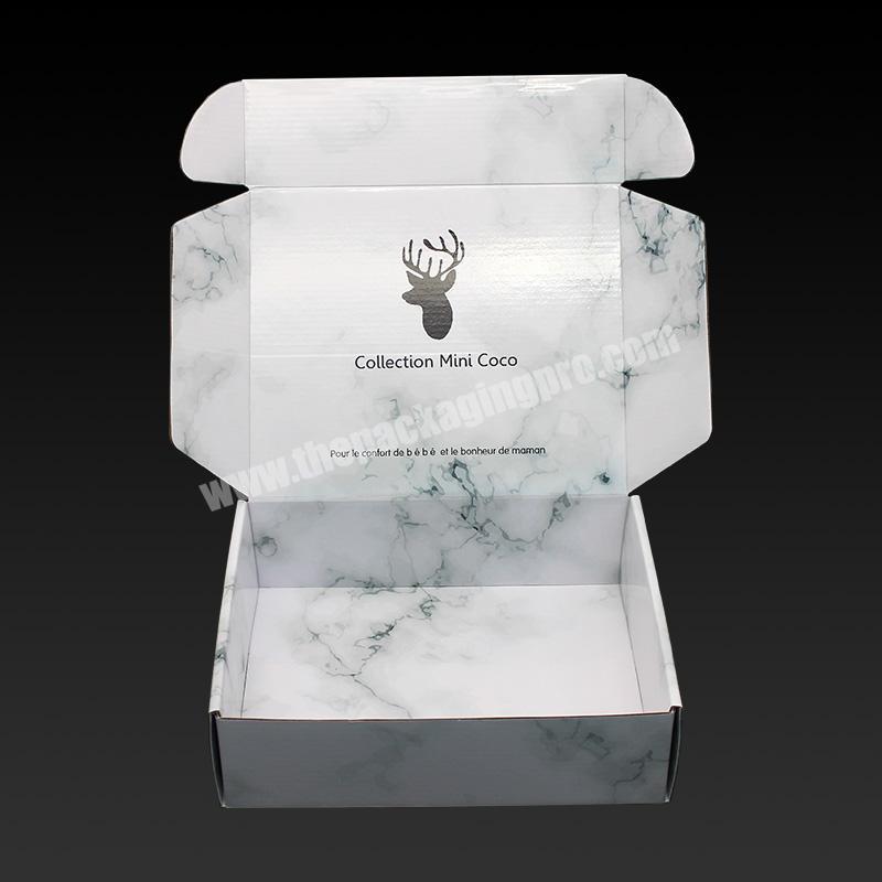 luxury custom logo corrugated paper packaging boxes for clothing wholesale shipping boxeswig boxes custom logo