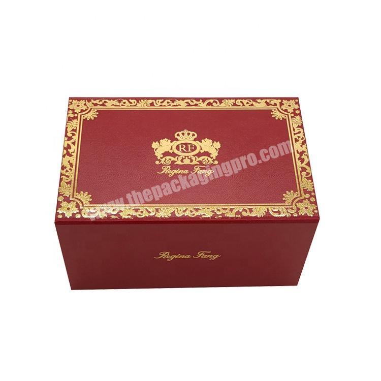 luxury custom small rigid cardboard folding magnetic closure gift packaging chinese tea box