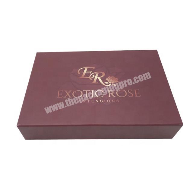 luxury high quality flip lid paper weave wig braid human hair extension custom cardboard box packaging