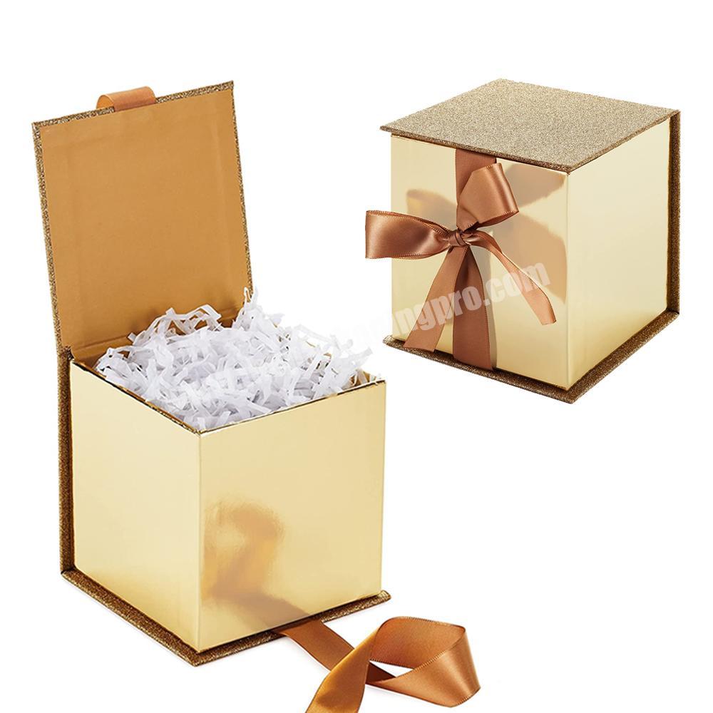 luxury portable photo studio drawer folded paper fold flat rigid drawer folding folded cardboard box with ribbon bag