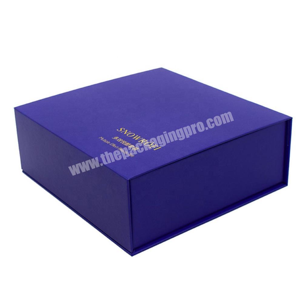 magnet closure large blue printed gift white foam packaging customized magnetic gift box