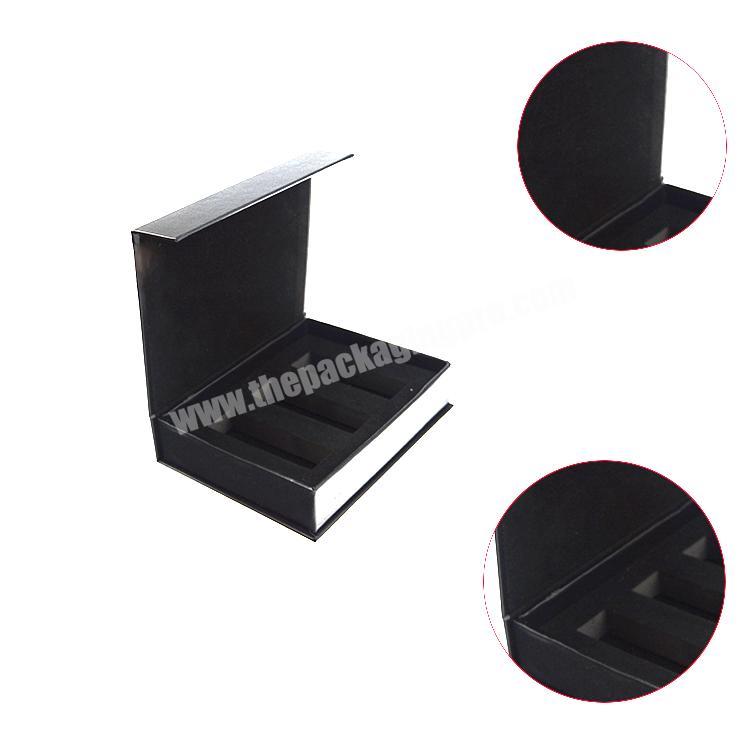 oem cardboard box magnetic closure black gift box