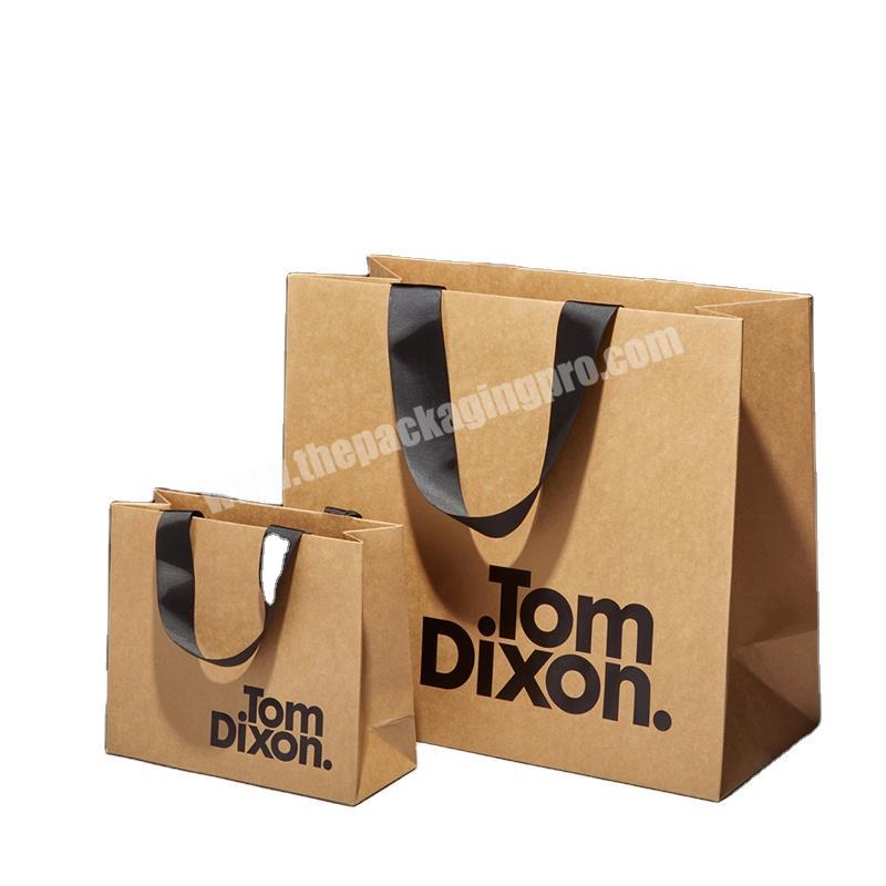 polka dot raw luxury paper bags custom logo custom print gift bags paper bags white