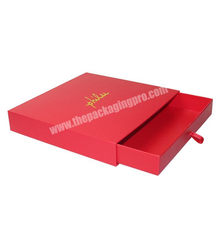 red hot stamping gold foil sliding box packaging luxury custom cardboard box with logo