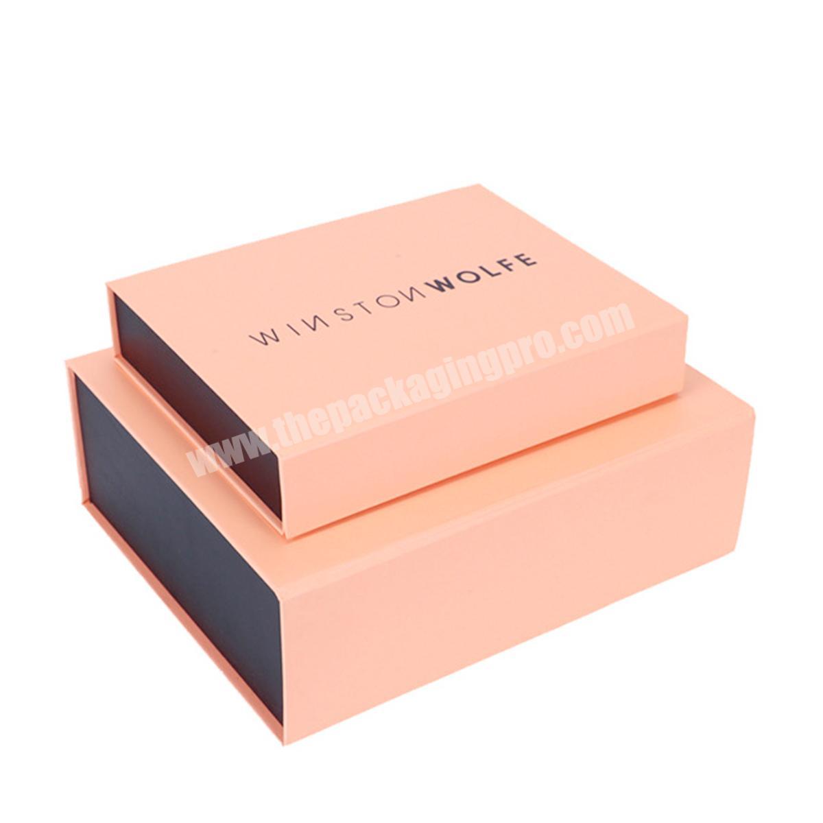 square cosmetic accessory garment packaging box moq 100 pcs chouchou box for clothing packaging