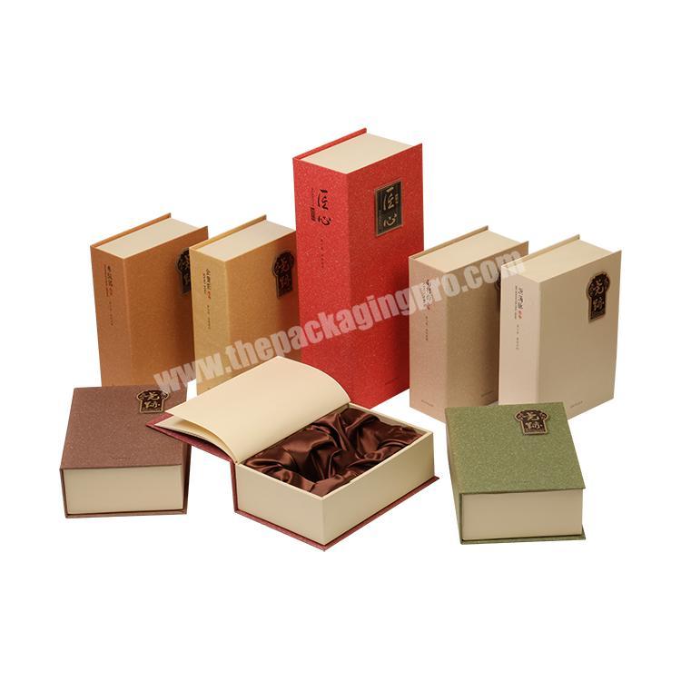 Wholesale Special Gift Paper Box Customizable Book Shaped Paper Packaging Box\tKraft Book Shape Paper Box with Silk Lining