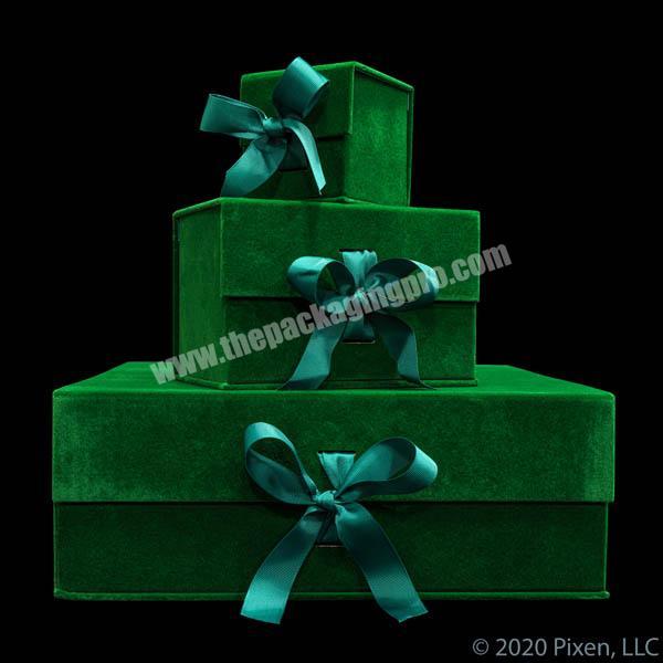 velour gift box custom velvet suede packaging box rectangle velvet boxes