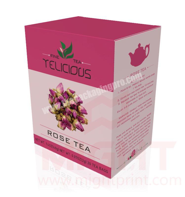 wholesale High Quality Foldable Custom Printed Paper Box for Tea Bag