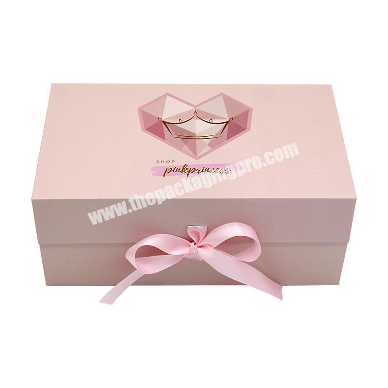 wholesale custom logo pink folding box luxury products packaging boxes printing