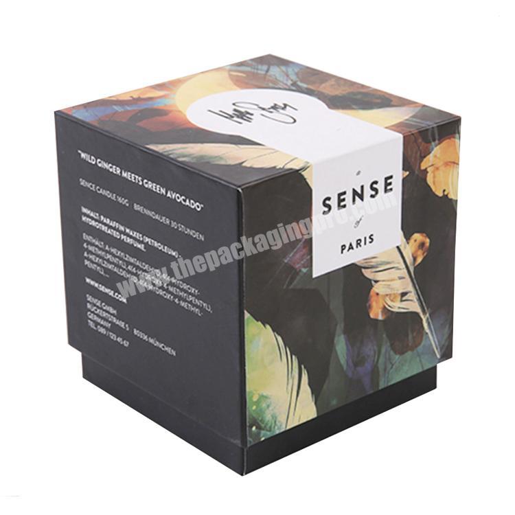 wholesale custom logo printed eco friendly paper black rigid luxury gift cardboard candle boxes packaging