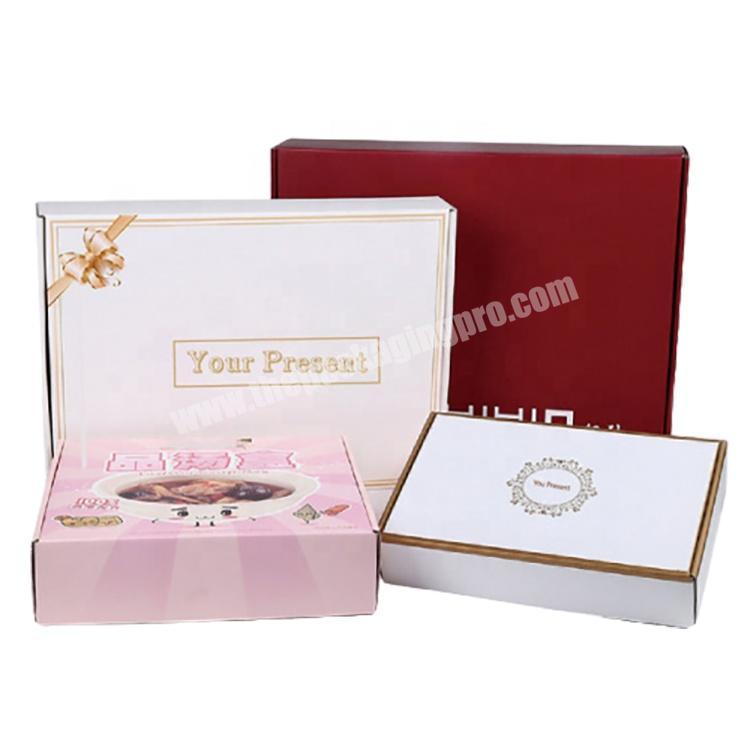 wholesale custom luxury printed colorful white cardboard mailer corrugated box shipping with logo